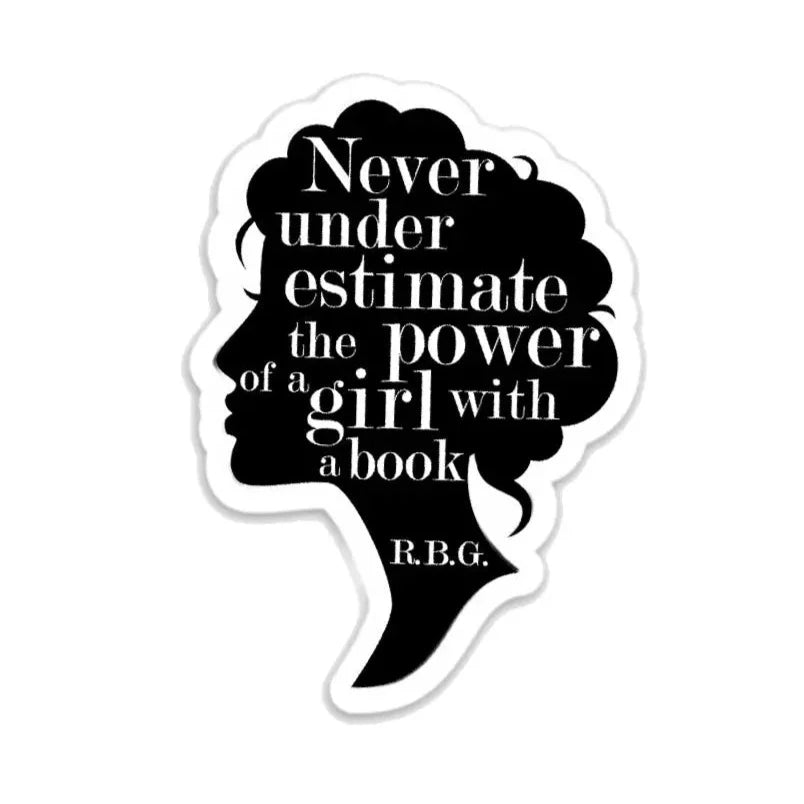 The Power of a Girl with a Book Sticker