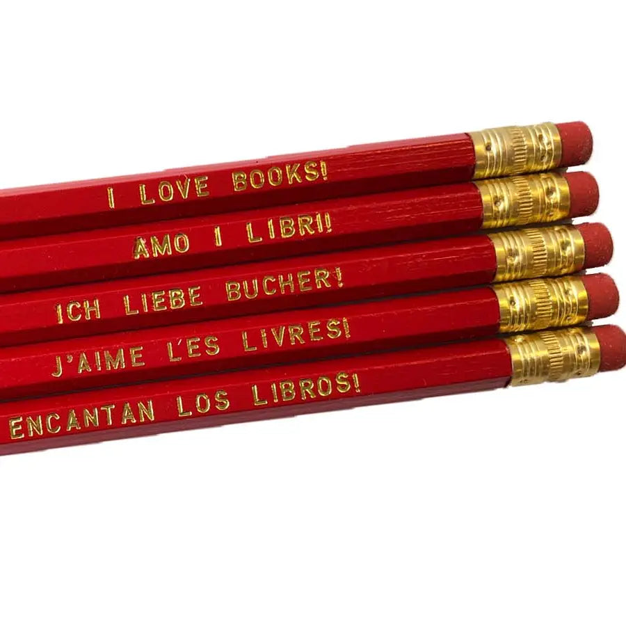 I Love Books pencils